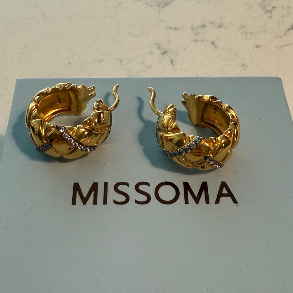 Missoma x Lucy Williams 18k gold plated and cubic zirconia hoop earrings